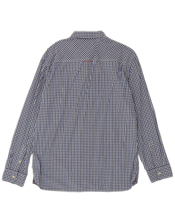 Tommy Hilfiger Camisa de corte regular para hombre XL Algodón a cuadros azul