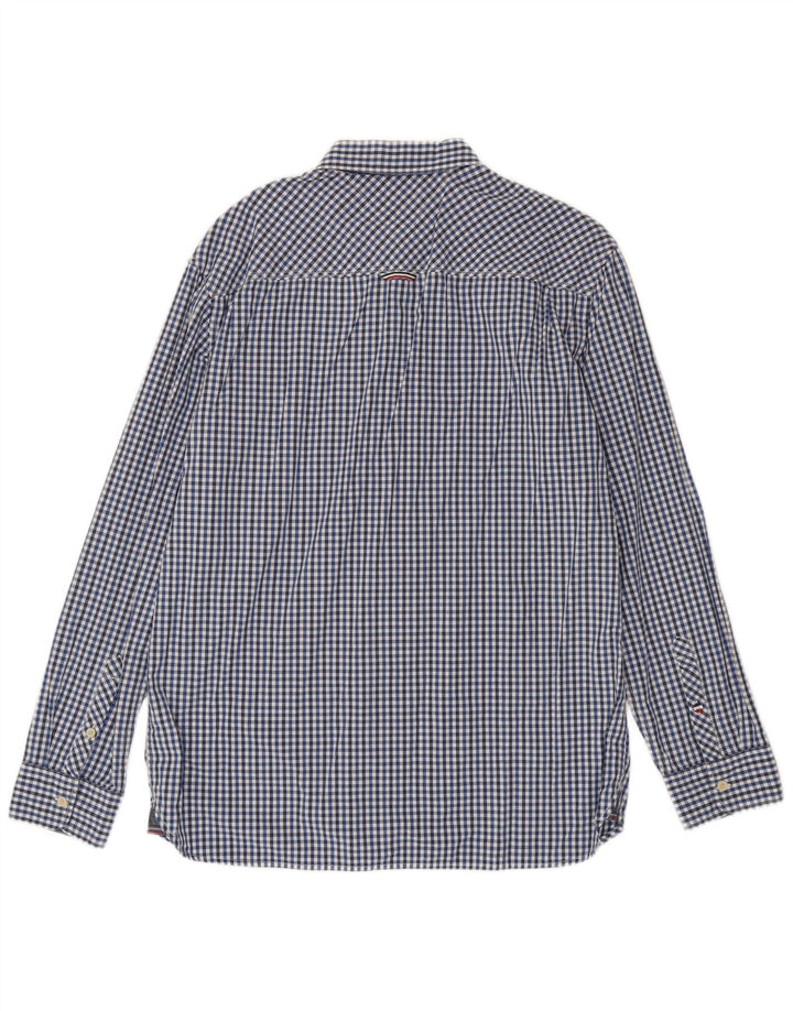 Tommy Hilfiger Camisa de corte regular para hombre XL Algodón a cuadros azul