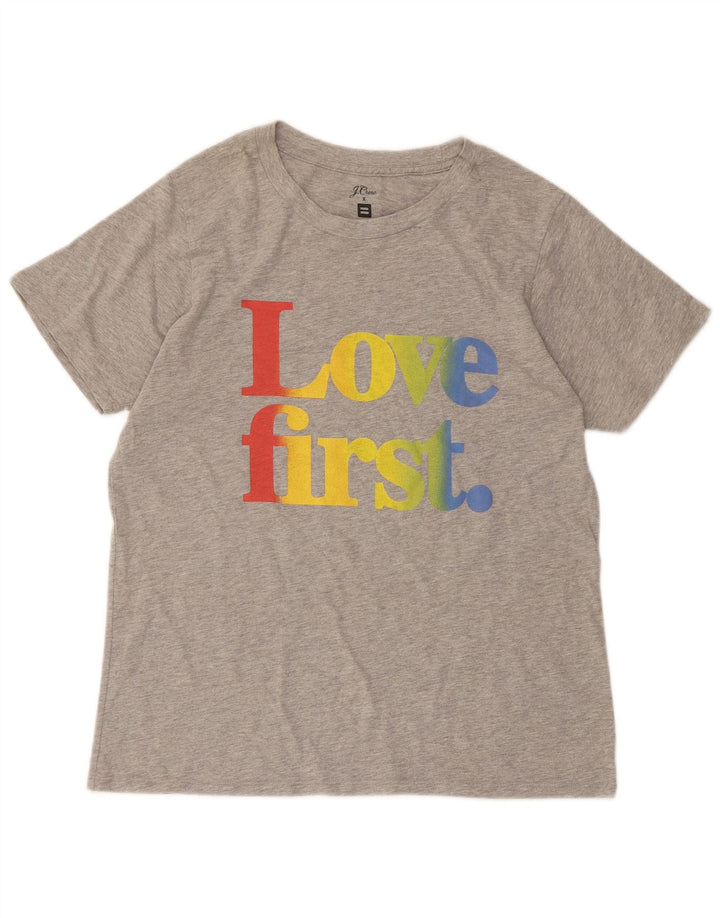 J. CREW Camiseta gráfica para mujer Top UK 44 Grande Gris