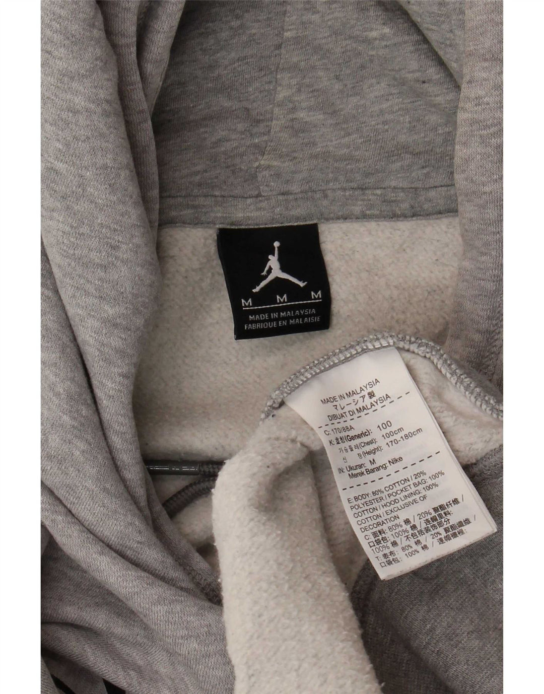 Jordan Hombre Sudadera Con Capucha Gráfica Jersey De Algodón Moteado Gris Medio
