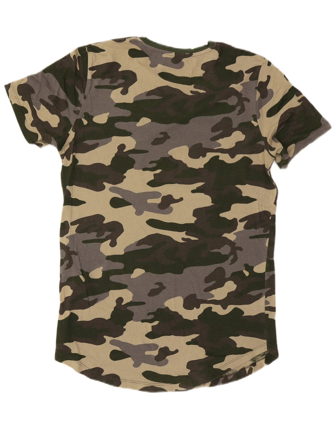 Jack & Jones Hombre Camiseta Gráfica Top Algodón Camuflaje Verde Medio