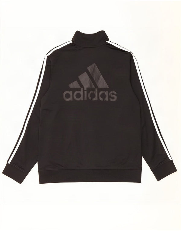 Adidas Boys Graphic Chándal Top Chaqueta 13-14 Años XL Negro Poliéster