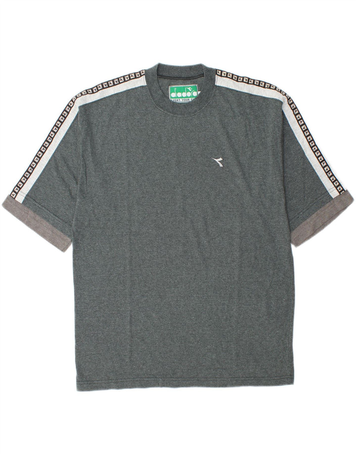 Diadora Jersey De Cuello Redondo Con Gráfico Gris Medio Colorblock