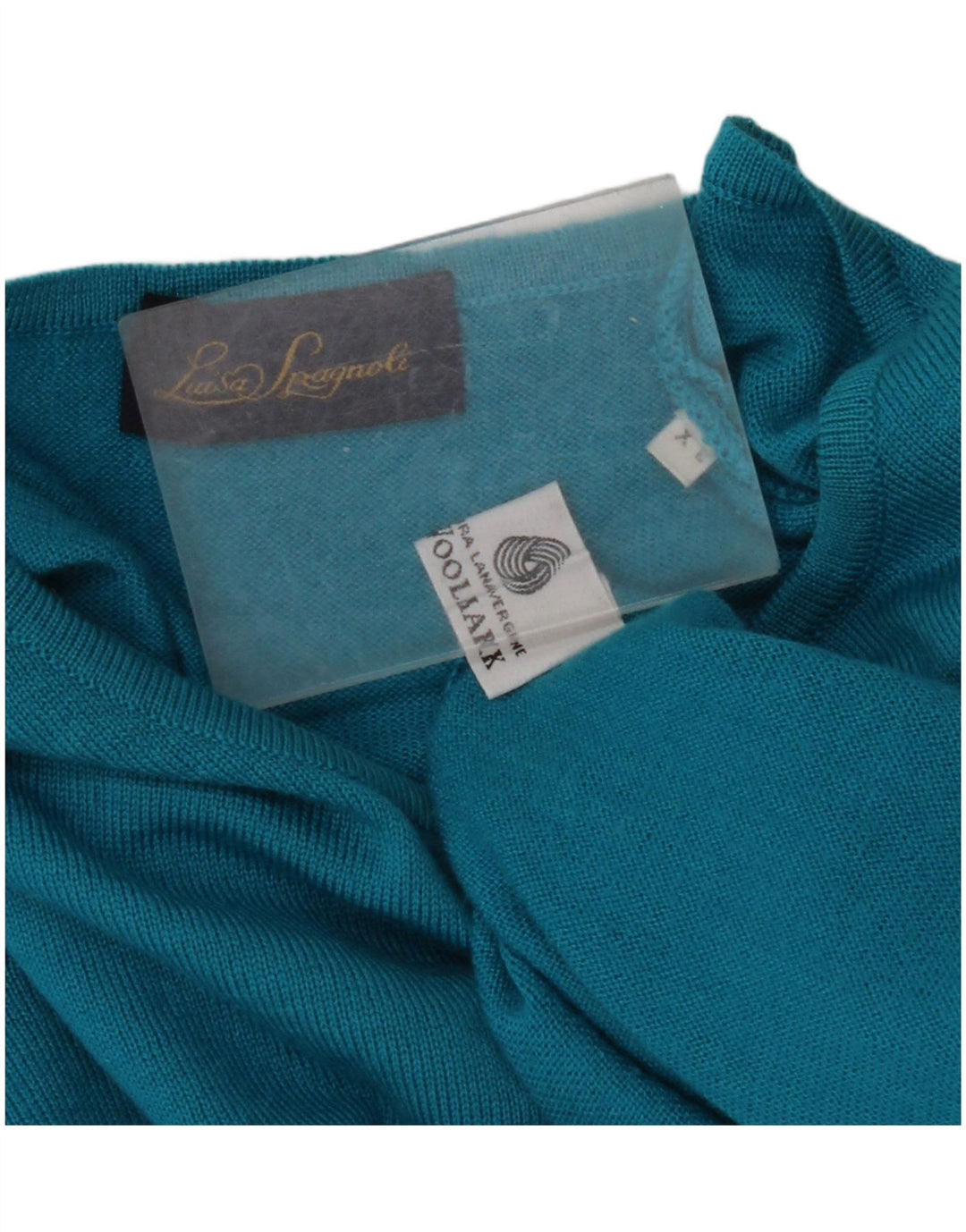 LUISA SPAGNOLI Jersey de manga corta con cuello barco para mujer UK 40 XL Azul