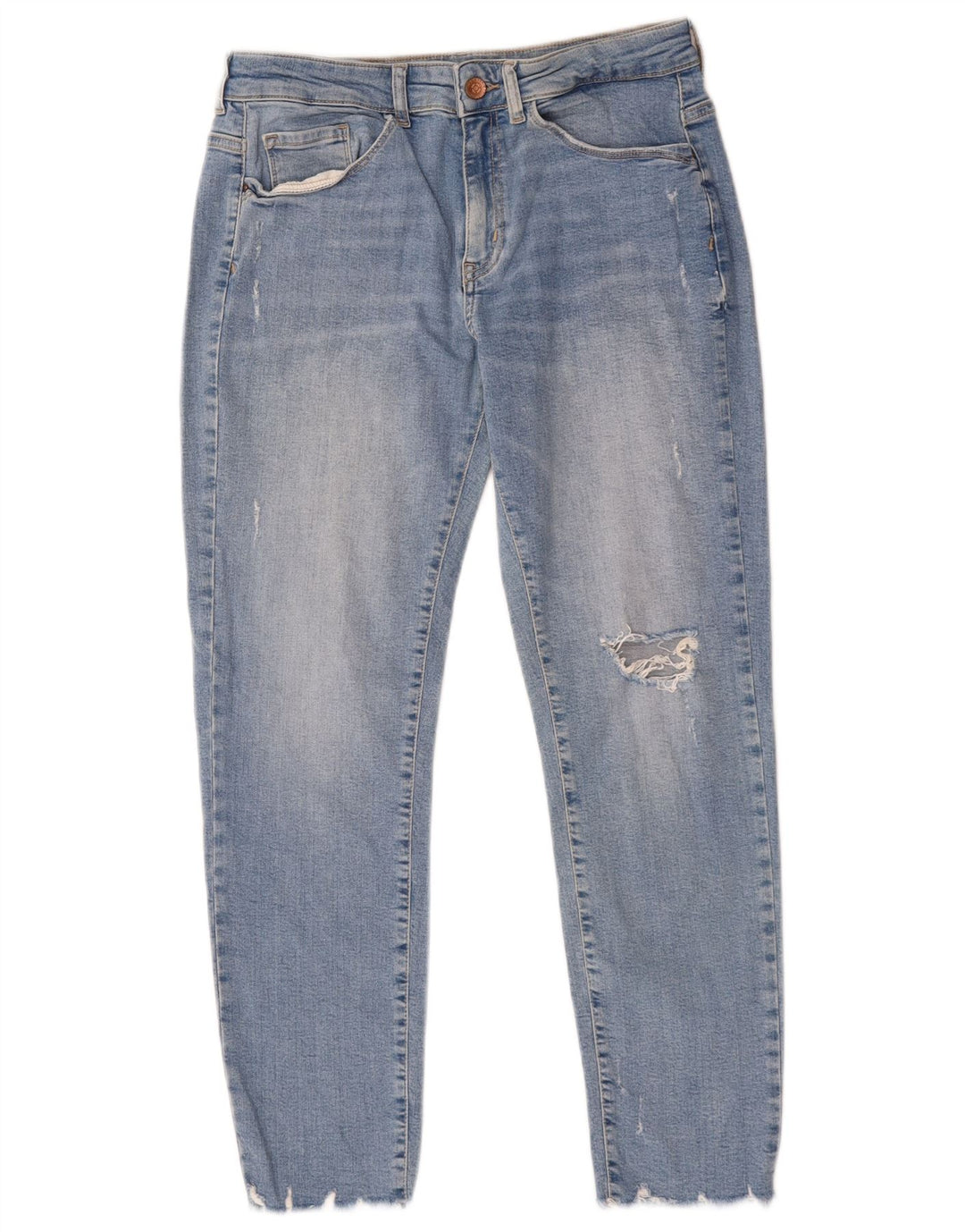 Zara Jeans recortados desgastados para mujer EU 40 Medium W30 L25 Algodón azul