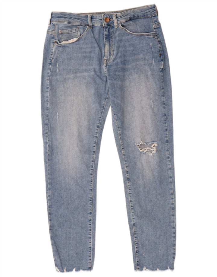 Zara Jeans recortados desgastados para mujer EU 40 Medium W30 L25 Algodón azul