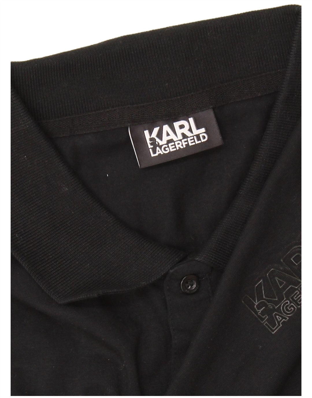 Karl Lagerfeld - Polo para hombre, talla grande, color negro