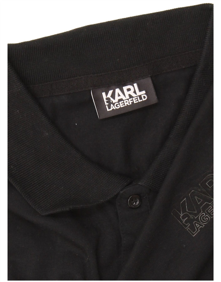 Karl Lagerfeld - Polo para hombre, talla grande, color negro
