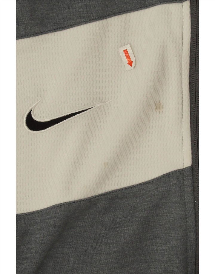 Nike Hombre Dri Fit Chándal Top Chaqueta Grande Gris Colorblock Poliéster