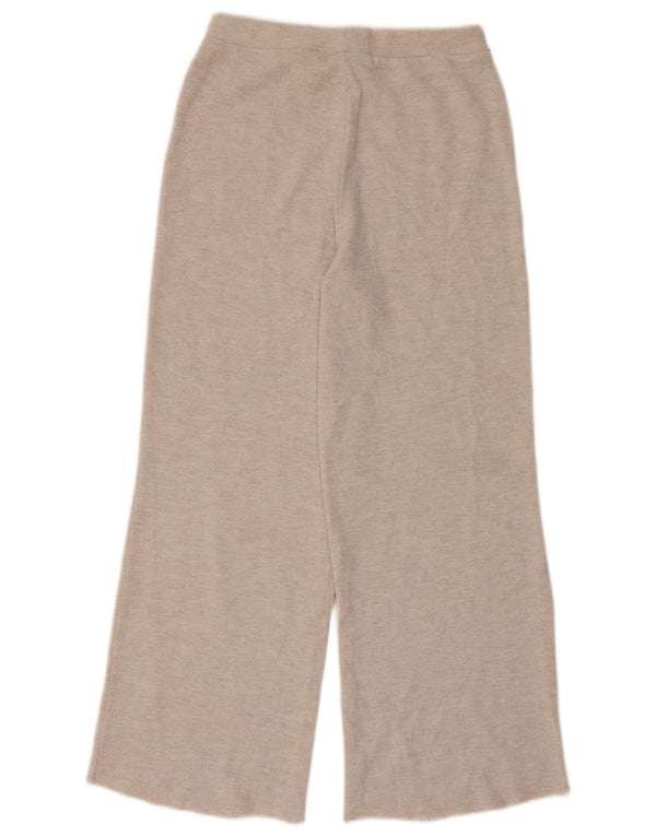 Zara Womens Wide Leg Tracksuit Trousers UK 12 Medium  Beige Flecked