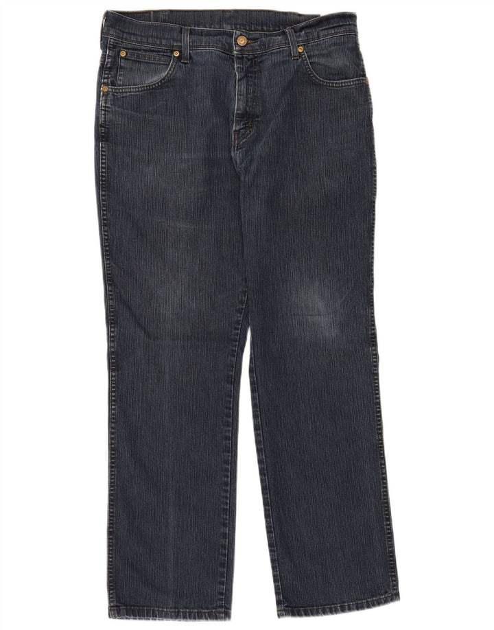 WRANGLER Mens Regular Fit Straight Jeans W36 L30 Blue Cotton