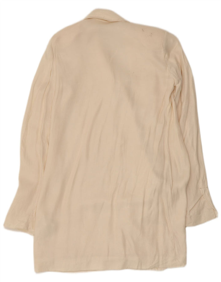 Zara Mujer Abrigo UK 6 XS Off White Viscosa