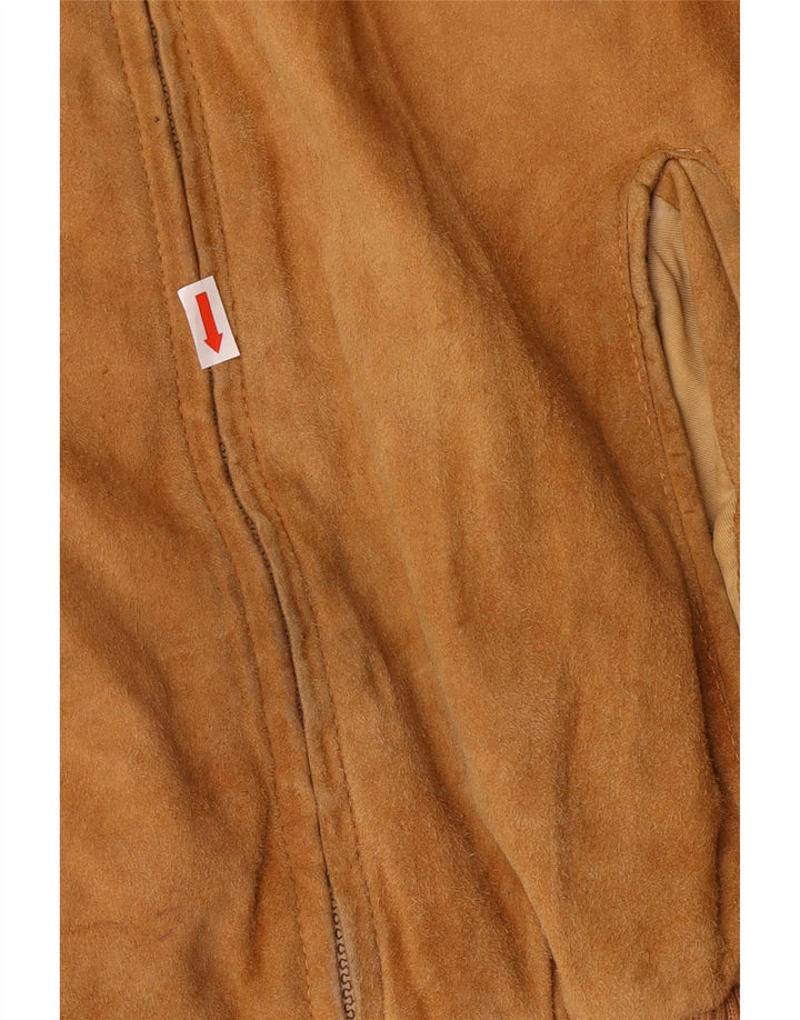 Vintage hombres ante bomber chaqueta Reino Unido 42 XL cuero marrón