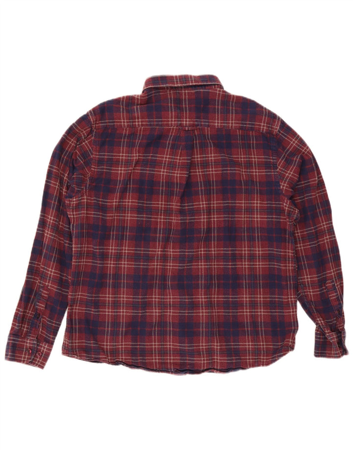 James Pringle Camisa de franela para hombre XL Algodón a cuadros rojos