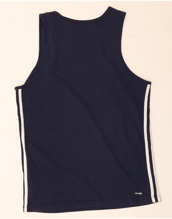 Adidas Womens Climalite Vest Top UK 14 Medium Navy Blue Cotton