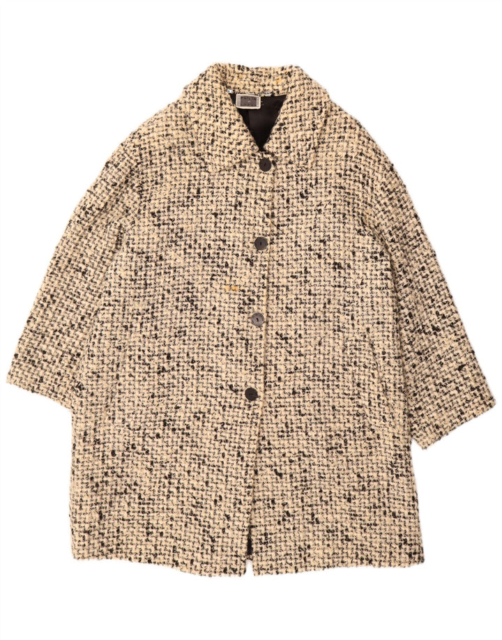 PERTE BY KRIZIA Abrigo extragrande para mujer Talla 21 Medio beige moteado