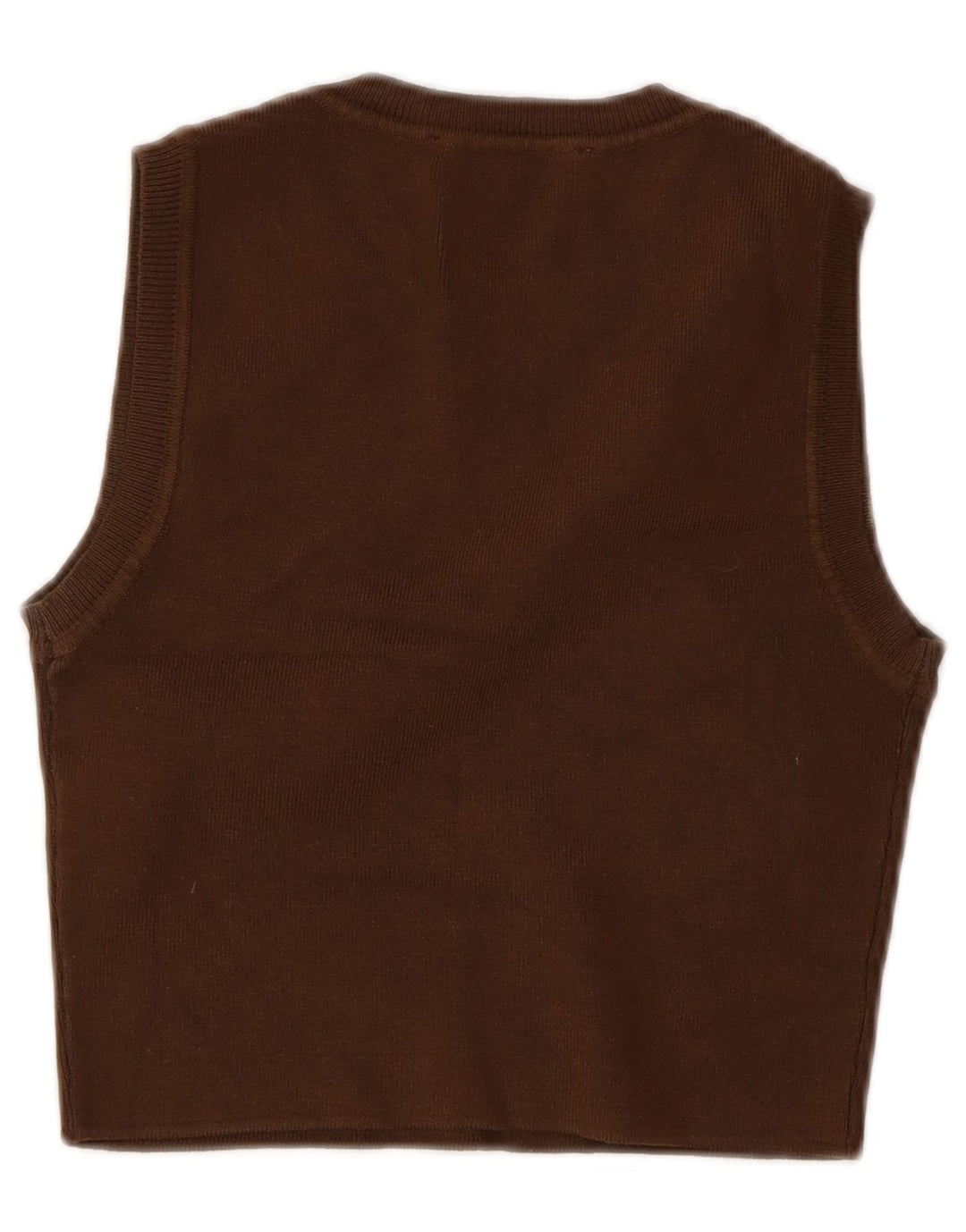 Zara Mujer Crop Top Sin Mangas UK 42 Viscosa Marrón Medio