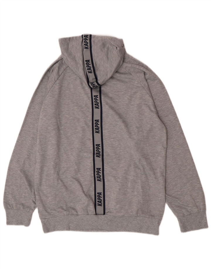 Kappa Hombre Sudadera Con Capucha Gráfica Jersey Grande Gris Poliéster Moteado