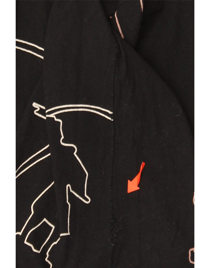 Desigual Mujer Barcelona Graphic Top Manga Larga Reino Unido 12 Mediano Negro Algodón