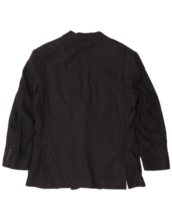MARKS & SPENCER Chaqueta tipo blazer de 2 botones para hombre UK 40 Grande Lino negro