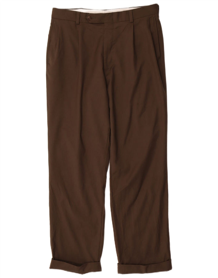 NAUTICA Pantalón de traje con pinzas para hombre W33 L30 Lana gris