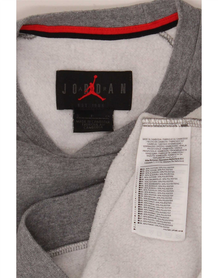 Jordan - Sudadera con gráfico para hombre, jersey pequeño de algodón moteado en gris