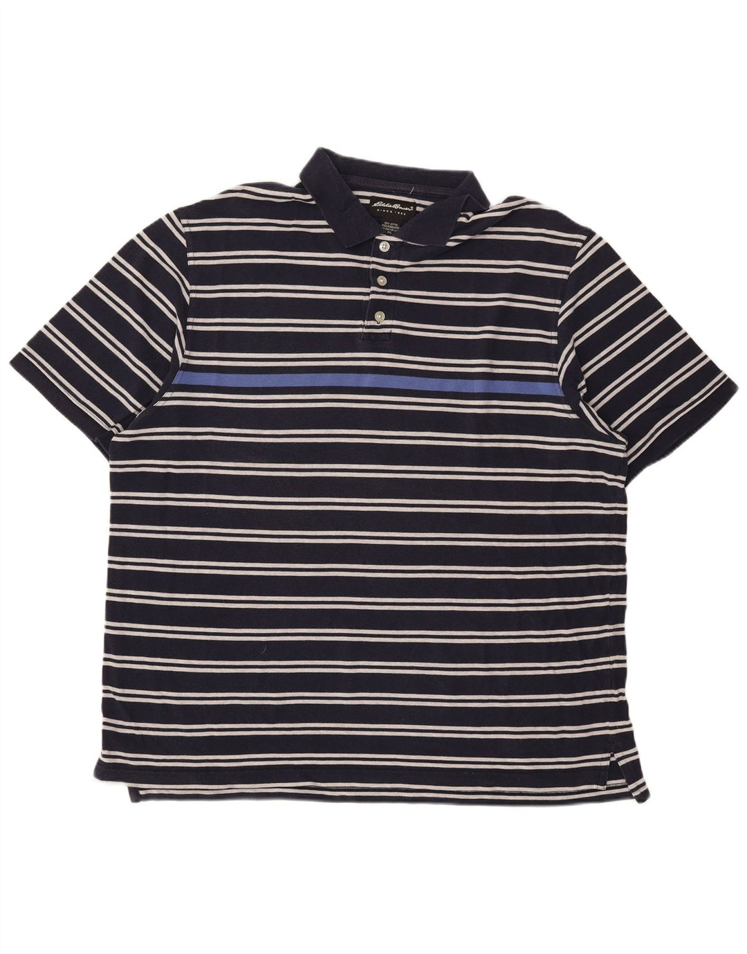 Eddie Bauer Polo para hombre 2XL Algodón a rayas azul marino