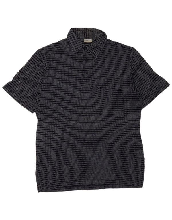 Polo vintage para hombre IT 48 Algodón a rayas azul marino medio