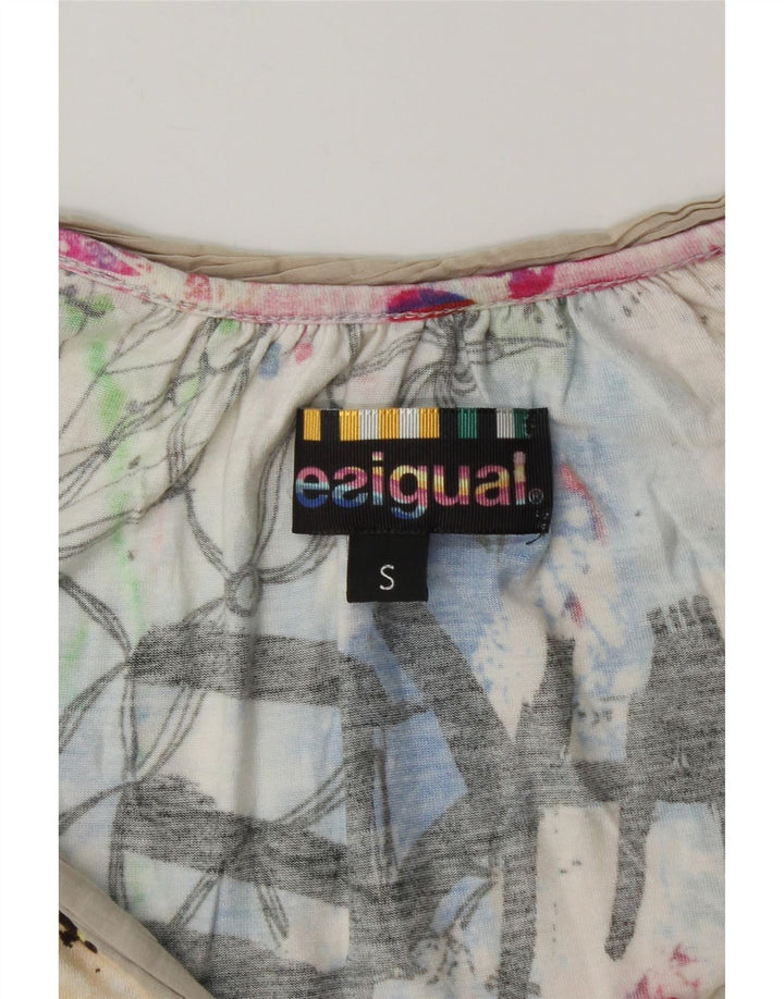 DESIGUAL Vestido gráfico de burbujas para mujer UK 8 Small Multicolor Tie Dye