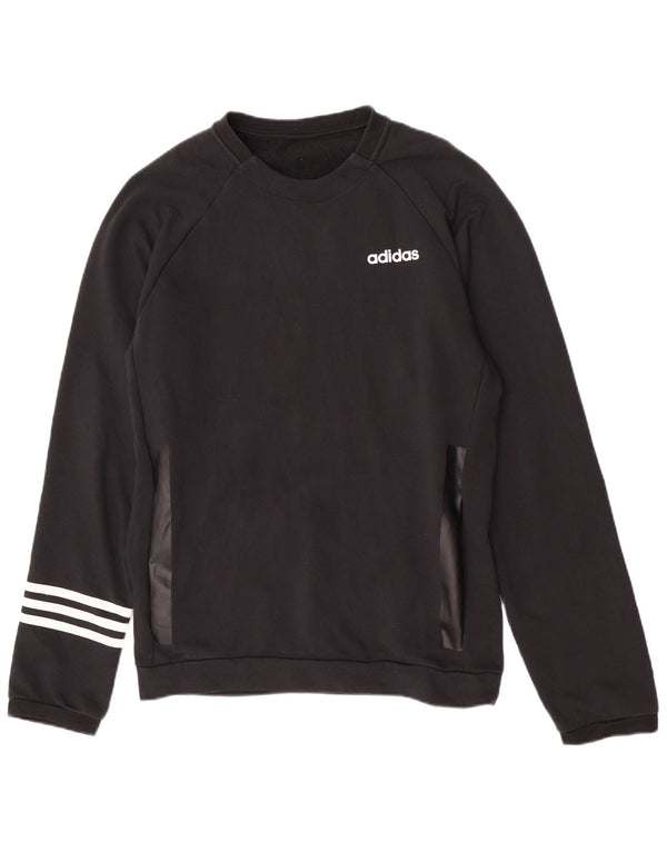 Adidas Hombre Regular Fit Sudadera Jumper Medium Negro Algodón