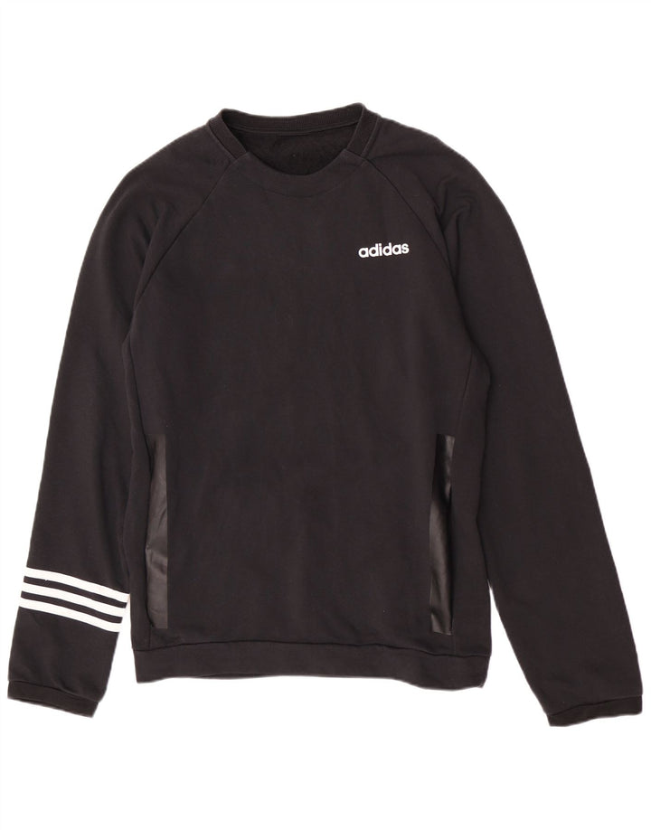 Adidas Hombre Regular Fit Sudadera Jumper Medium Negro Algodón