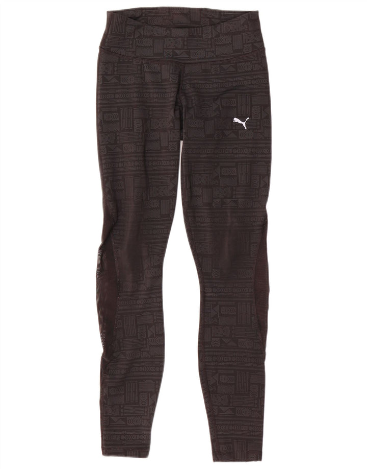 Puma Leggings para mujer Reino Unido 10 Pequeño Gris Geométrico Poliéster