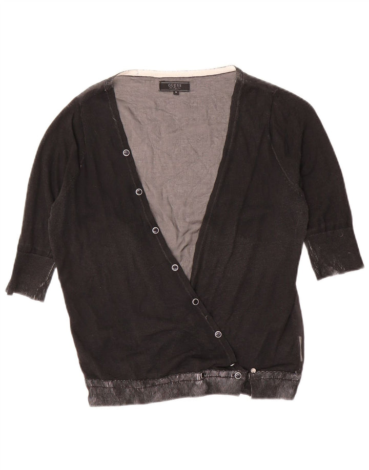 Guess Suéter tipo cárdigan de manga 3/4 para mujer UK 42 Gris medio