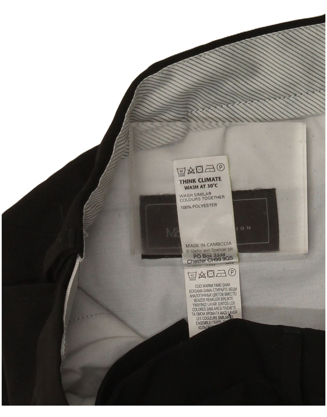 Marks & Spencer Pantalones de traje rectos de corte regular para hombre W32 L31 Negro