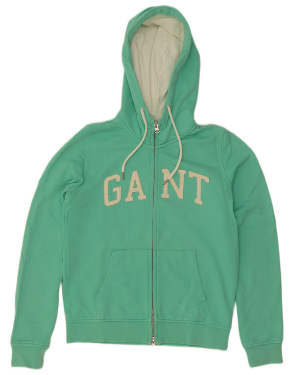 Gant Sudadera con capucha y cremallera gráfica para mujer UK 10 Small Green Cotton