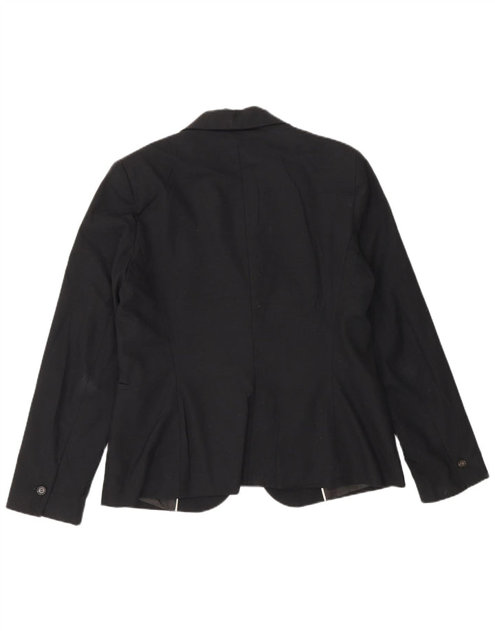 Zara Mujer Chaqueta Blazer De 1 Botón EU 40 Mediano Negro Poliéster
