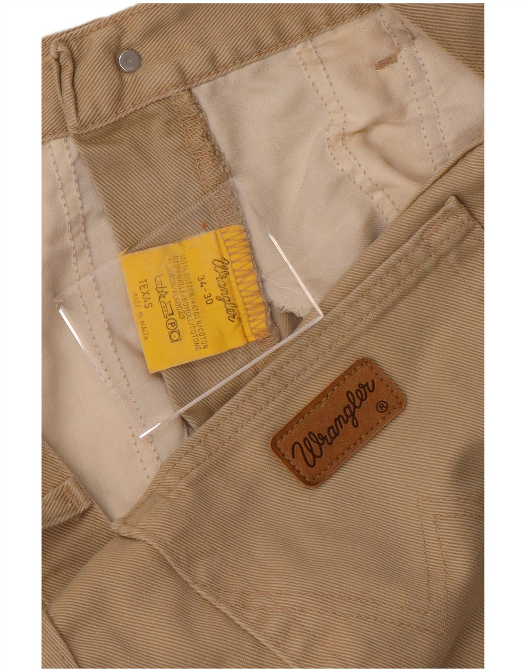 WRANGLER Vaqueros rectos Texas para hombre W34 L30 Algodón beige