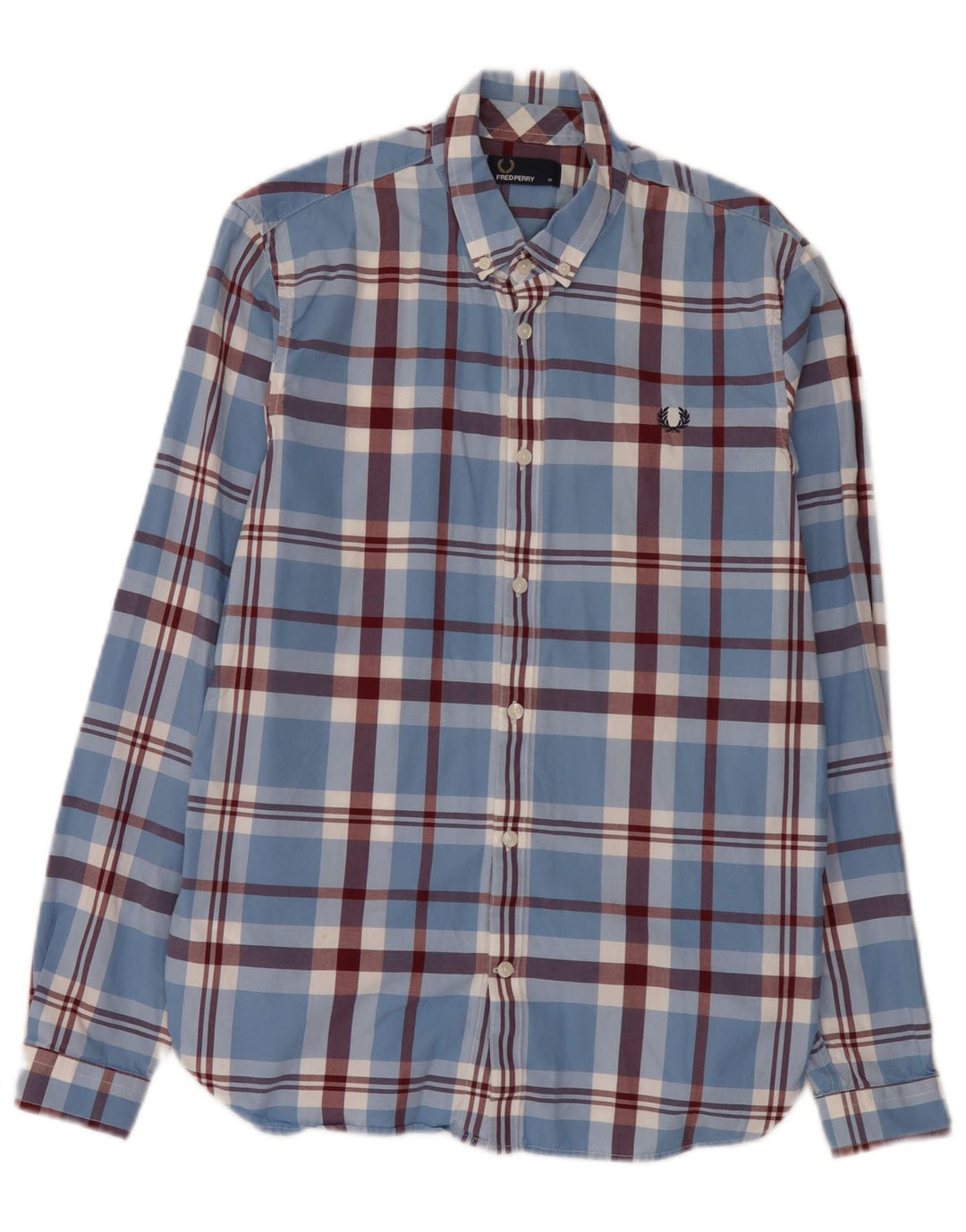 Camisa Fred Perry Hombre Algodón A Cuadros Azul Medio
