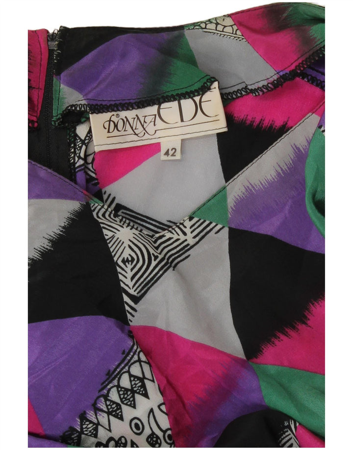 Vestido vintage de sirena para mujer IT 42 Medio multicolor geométrico