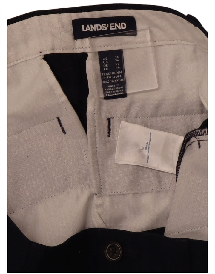 LANDS END Pantalones cortos chinos para hombre W36 Algodón azul marino grande