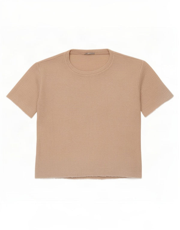 Zara Mujer Camiseta Extragrande Top UK 46 Large Beige