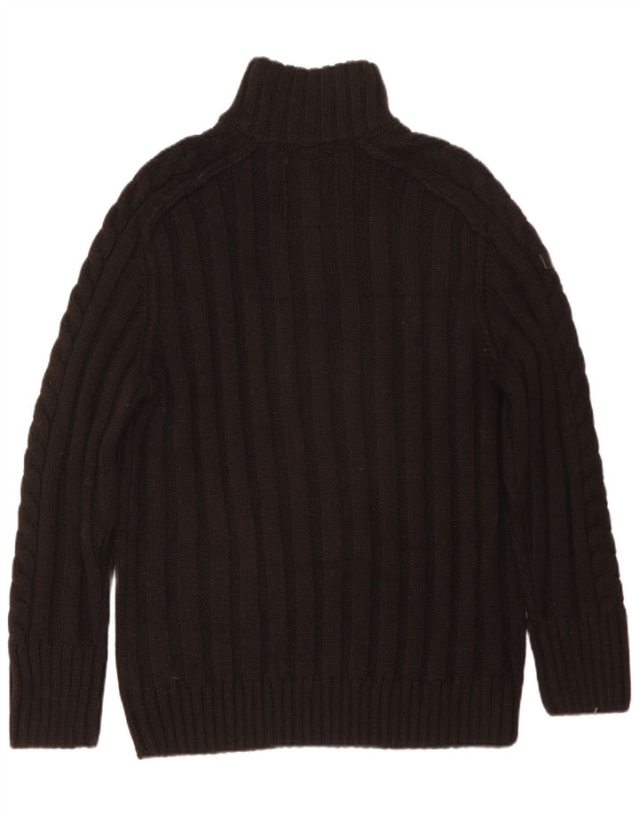 Superdry Suéter tipo jersey con cuello y botones para hombre 2XL Acrílico marrón