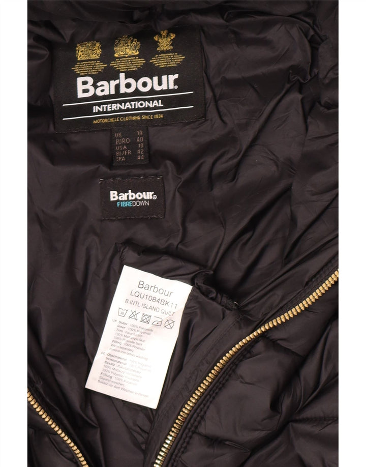 Barbour Chaqueta Acolchada Con Capucha Para Mujer UK 44 Grande Poliamida Negra
