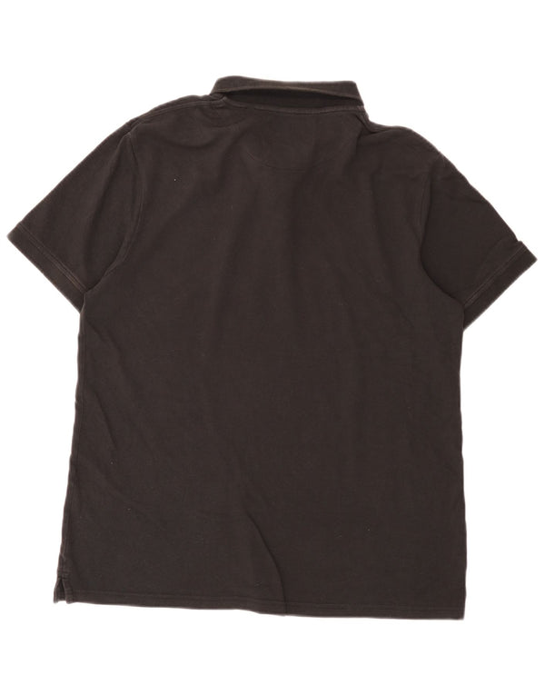 Lyle & Scott Polo para hombre grande de algodón negro