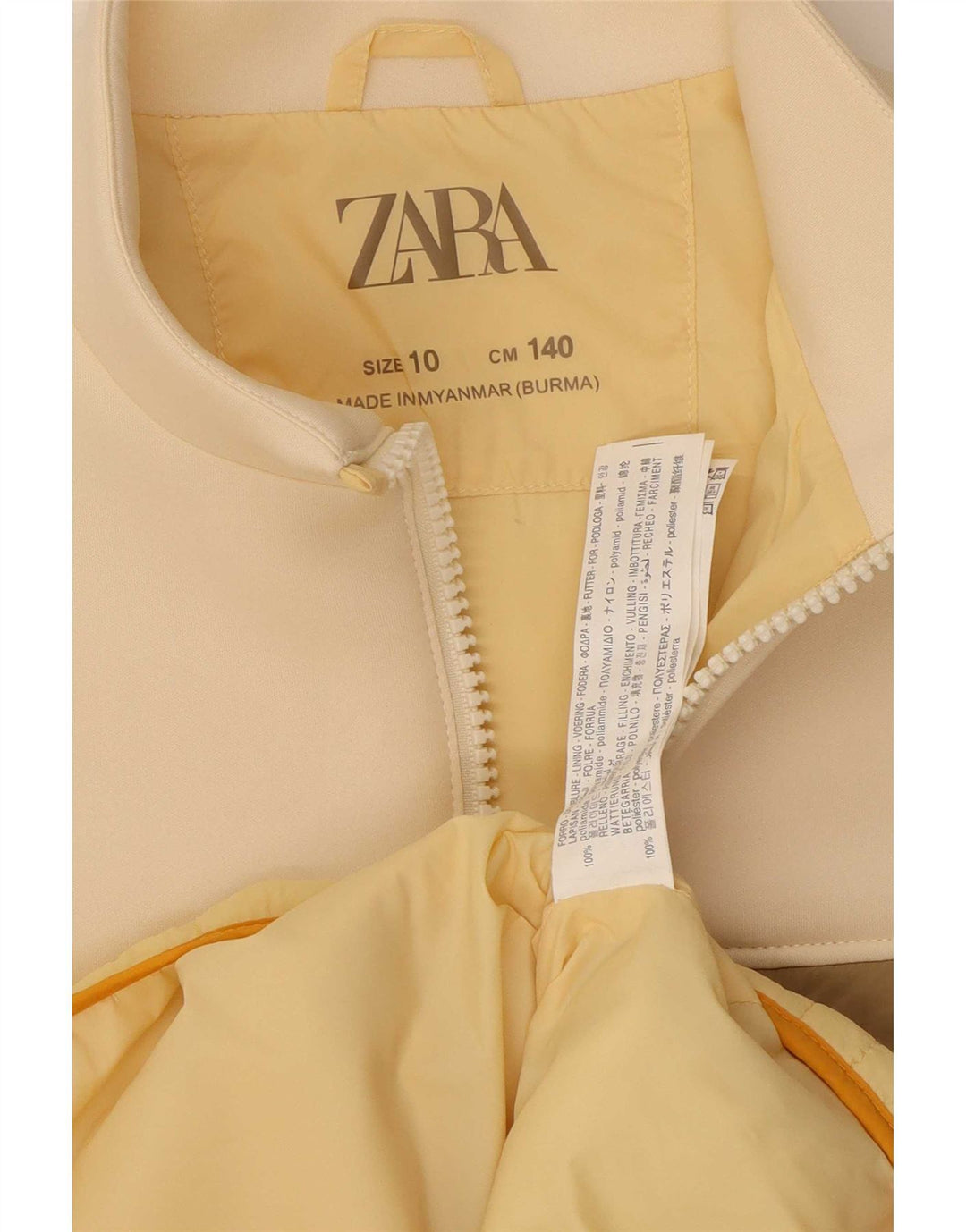 Zara Anorak Niña 9-10 Años Poliamida Color Block Amarillo