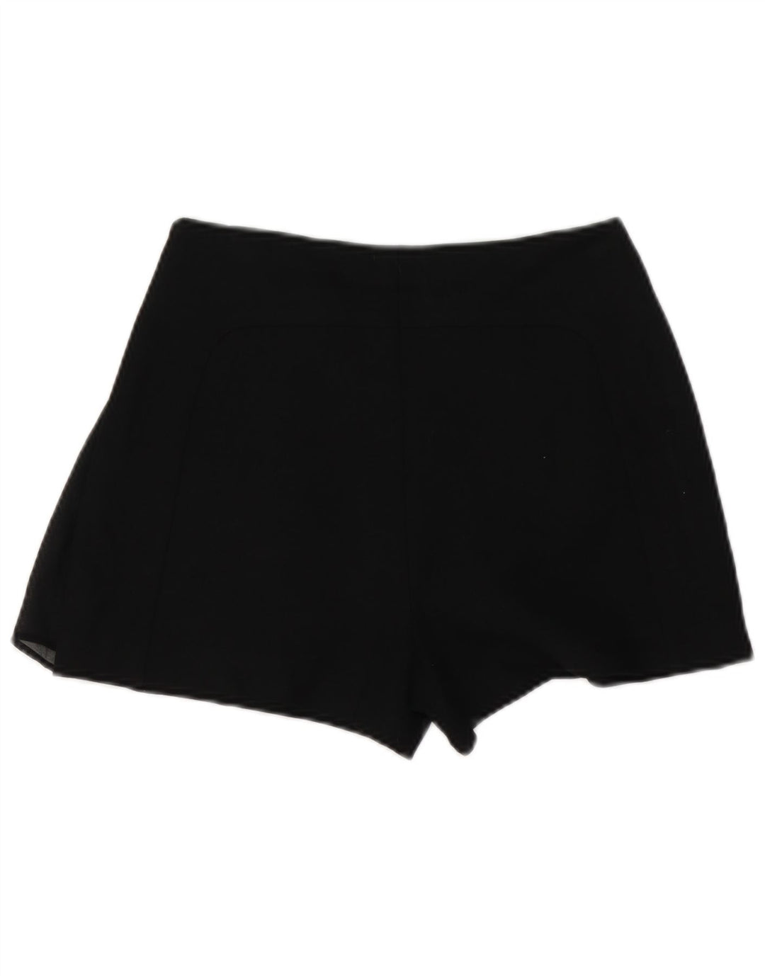 ZARA Mujer Shorts Casuales De Tiro Alto XS W24 Negro Poliéster