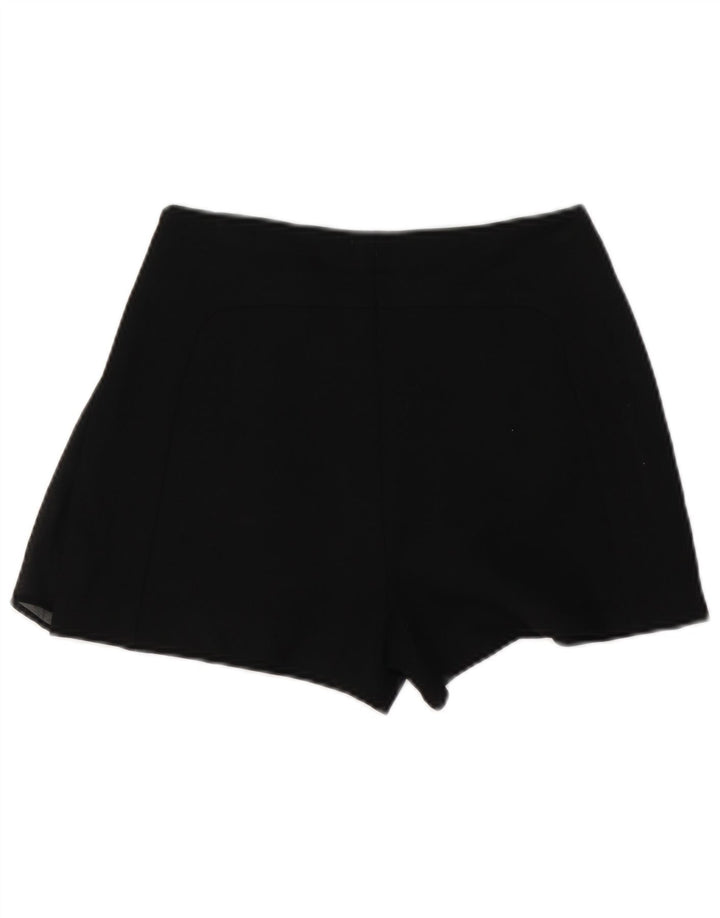 ZARA Mujer Shorts Casuales De Tiro Alto XS W24 Negro Poliéster