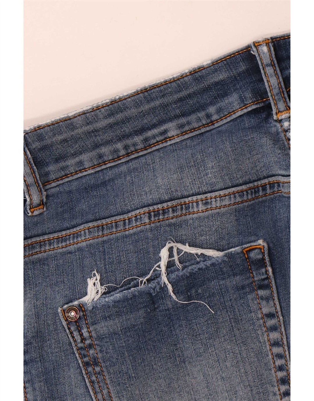 Zara Vaqueros Pitillo Desgastados W28 L27 Azul
