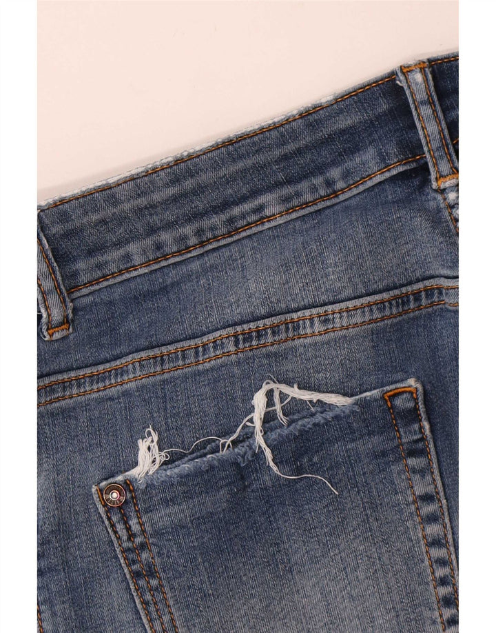 Zara Vaqueros Pitillo Desgastados W28 L27 Azul