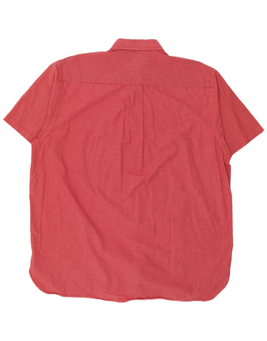 Nautica Camisa Manga Corta Hombre XL Algodón Cuadros Rojos
